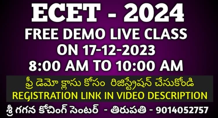 WEBNARS ECET-2024 - FREE DEMO CLASS